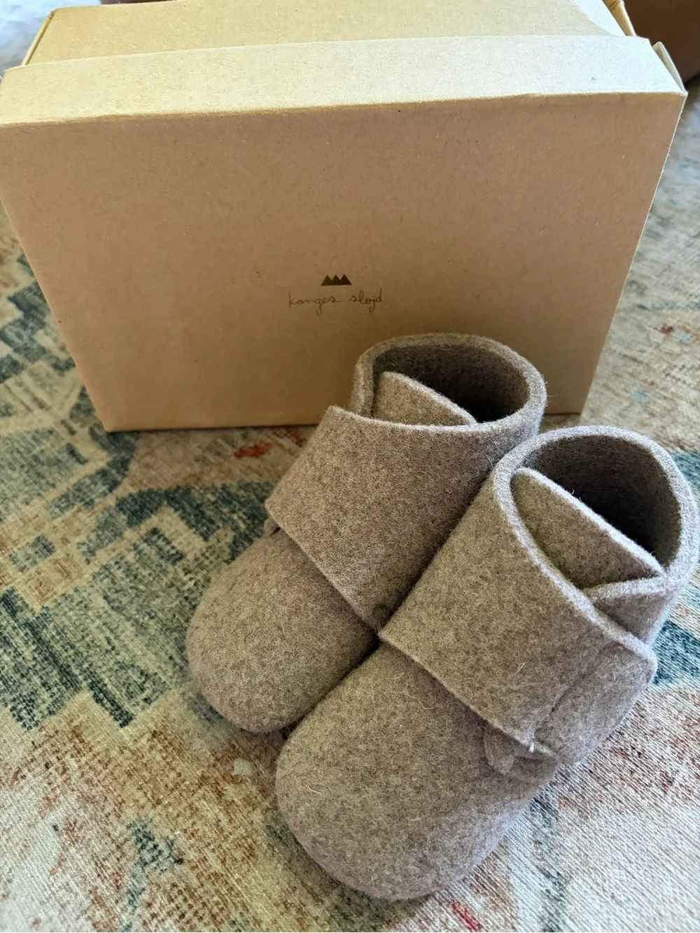 NIB Konges Sløjd Slippers Mamour Felt Footies 'Camel' $65 Euro 26, US 9.5
